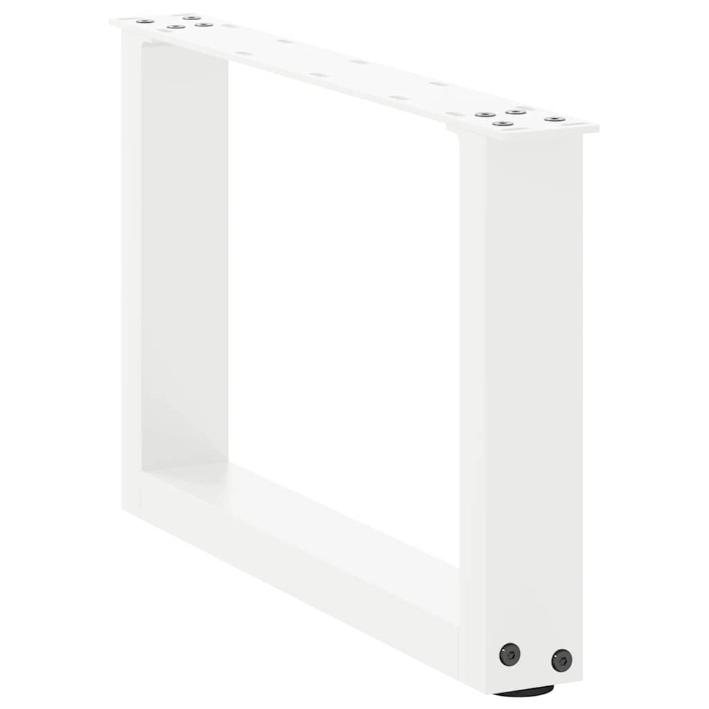 vidaXL Coffee Table Legs U-Shaped 2 pcs White 50x(30-31) cm Steel 4