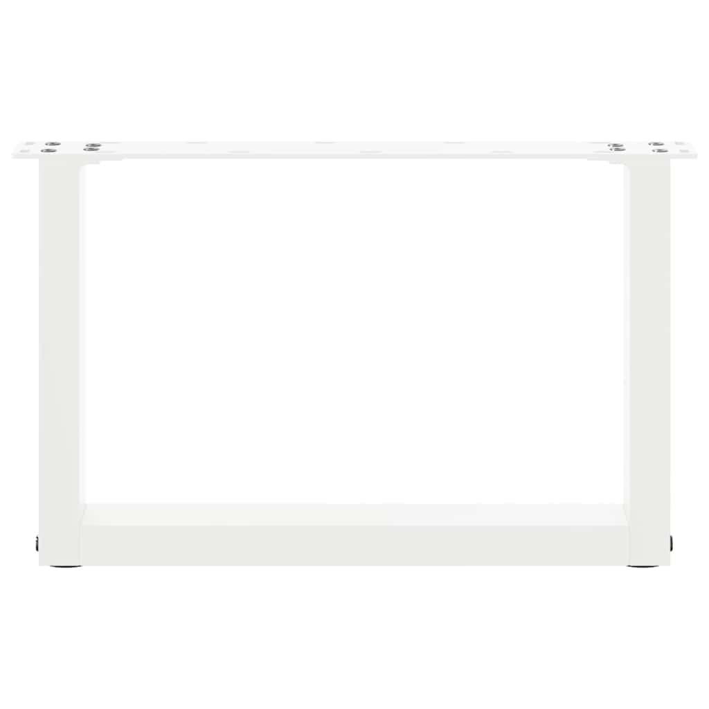 vidaXL Coffee Table Legs U-Shaped 2 pcs White 50x(30-31) cm Steel 5