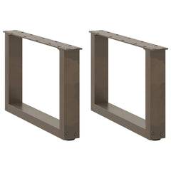 vidaXL Coffee Table Legs U-Shaped 2 pcs Natural Steel 50x(30-31) cm Steel 1