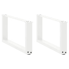 vidaXL Coffee Table Legs U-Shaped 2 pcs White 60x(30-31) cm Steel 1