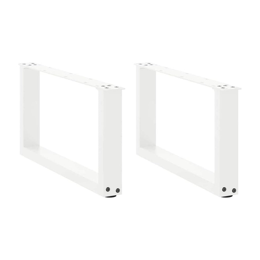Coffee Table Legs U-Shaped 2 pcs White Steel