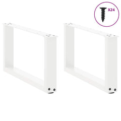 vidaXL Coffee Table Legs U-Shaped 2 pcs White 60x(30-31) cm Steel 3