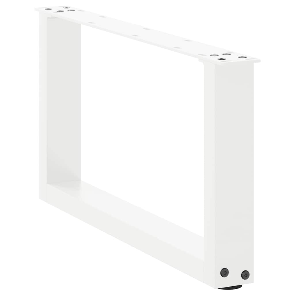 vidaXL Coffee Table Legs U-Shaped 2 pcs White 60x(30-31) cm Steel 4