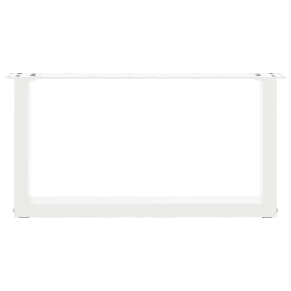 vidaXL Coffee Table Legs U-Shaped 2 pcs White 60x(30-31) cm Steel 5