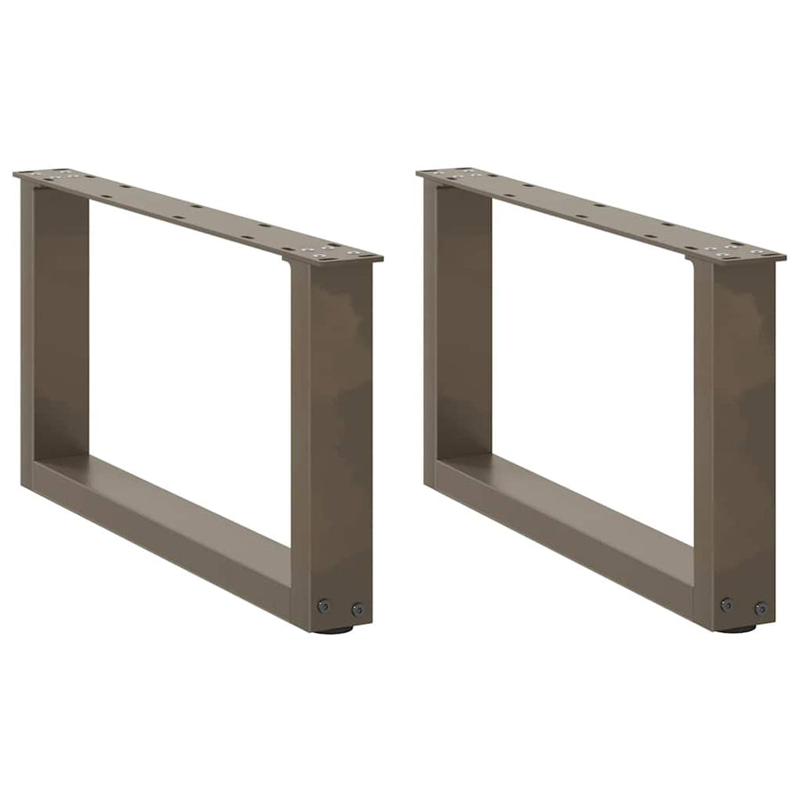 vidaXL Coffee Table Legs U-Shaped 2 pcs Natural Steel 60x(30-31) cm Steel 1