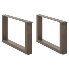 vidaXL Coffee Table Legs U-Shaped 2 pcs Natural Steel 70x(30-31) cm Steel 1