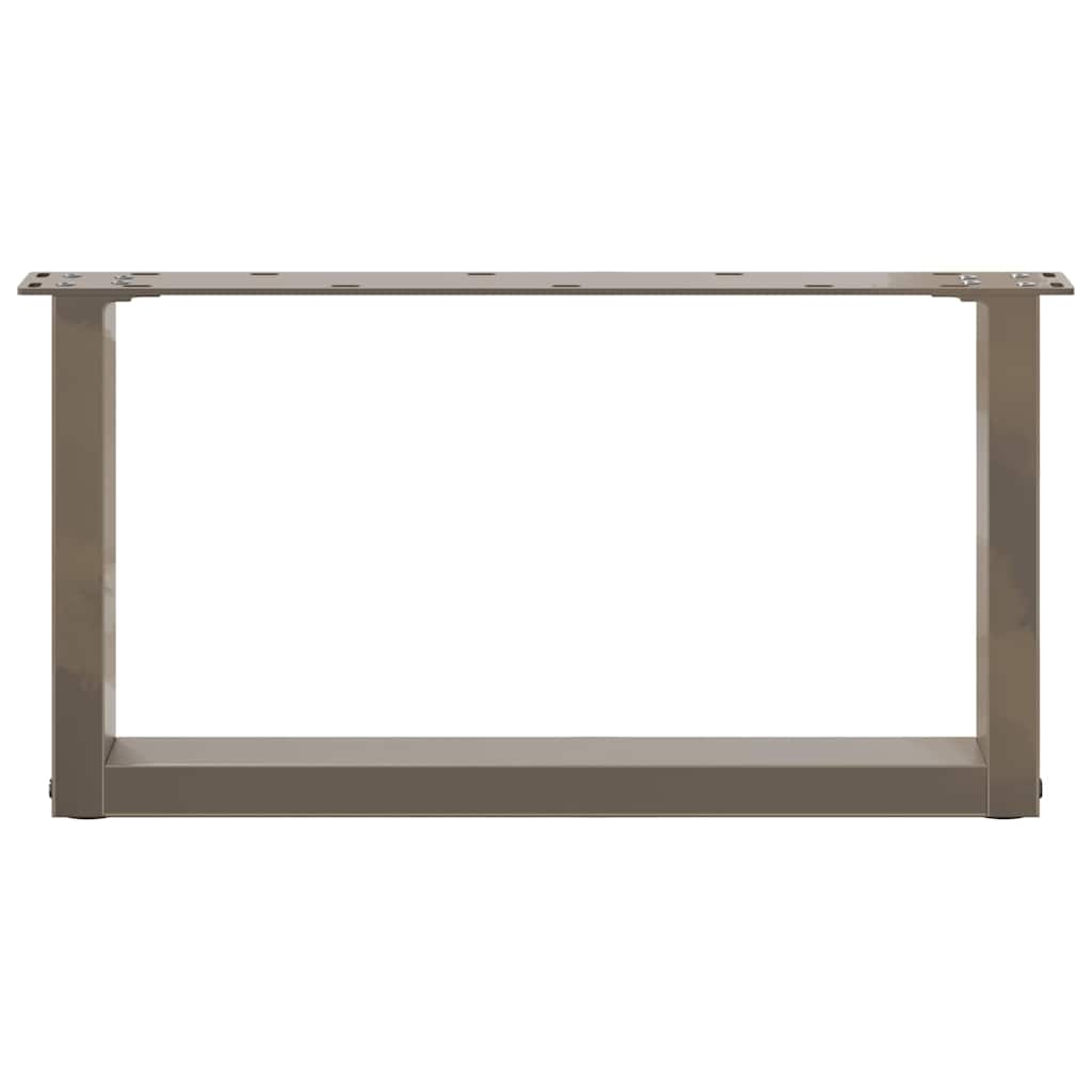 vidaXL Coffee Table Legs U-Shaped 2 pcs Natural Steel 70x(30-31) cm Steel 5
