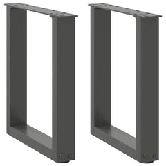 vidaXL Coffee Table Legs U-Shaped 2 pcs Anthracite 28x(42-43) cm Steel 1