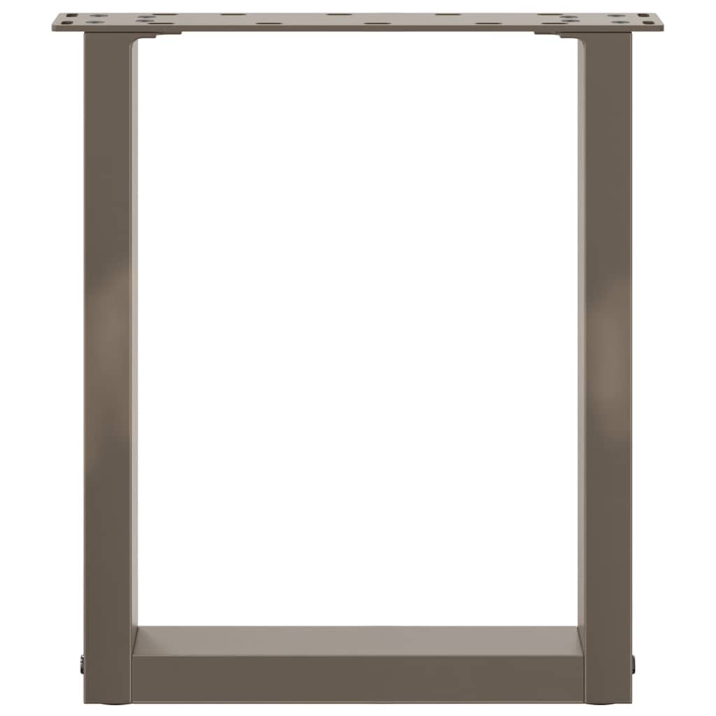vidaXL Coffee Table Legs U-Shaped 2 pcs Natural Steel 28x(42-43) cm Steel 5