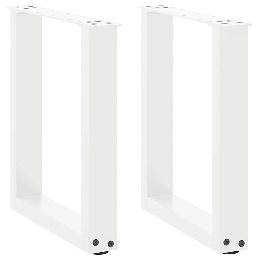 vidaXL Coffee Table Legs U-Shaped 2 pcs White 38x(42-43) cm Steel 1