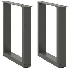 vidaXL Coffee Table Legs U-Shaped 2 pcs Anthracite 38x(42-43) cm Steel 1