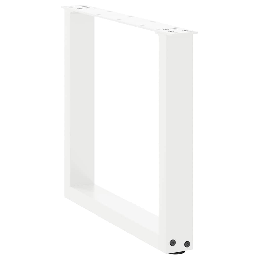 vidaXL Coffee Table Legs U-Shaped 2 pcs White 50x(42-43) cm Steel 4