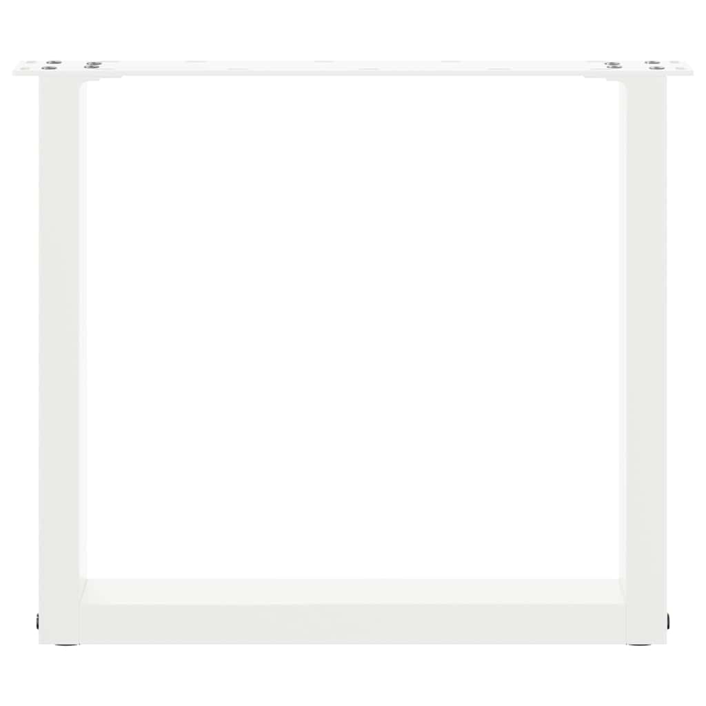 vidaXL Coffee Table Legs U-Shaped 2 pcs White 50x(42-43) cm Steel 5