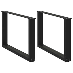 vidaXL Coffee Table Legs U-Shaped 2 pcs Black 60x(42-43) cm Steel 1
