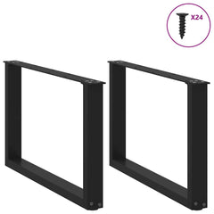 vidaXL Coffee Table Legs U-Shaped 2 pcs Black 60x(42-43) cm Steel 3