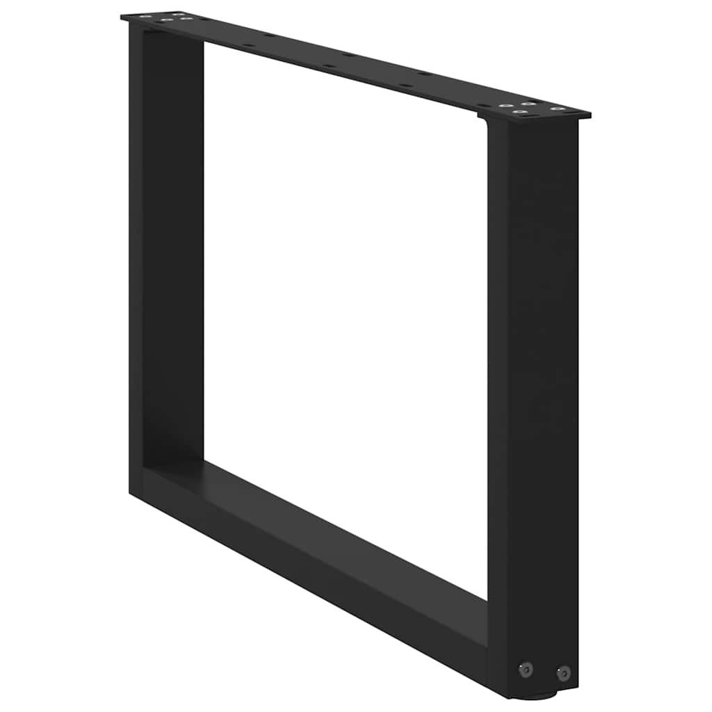 Bar Table Legs U-Shaped Steel 2 pcs Black 60 x (42-43) cm
