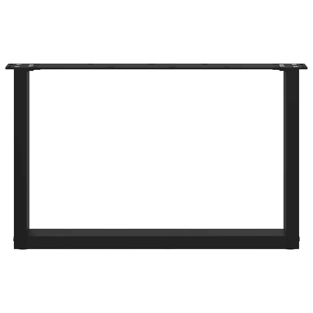 Bar Table Legs U-Shaped Steel 2 pcs Black 60 x (42-43) cm