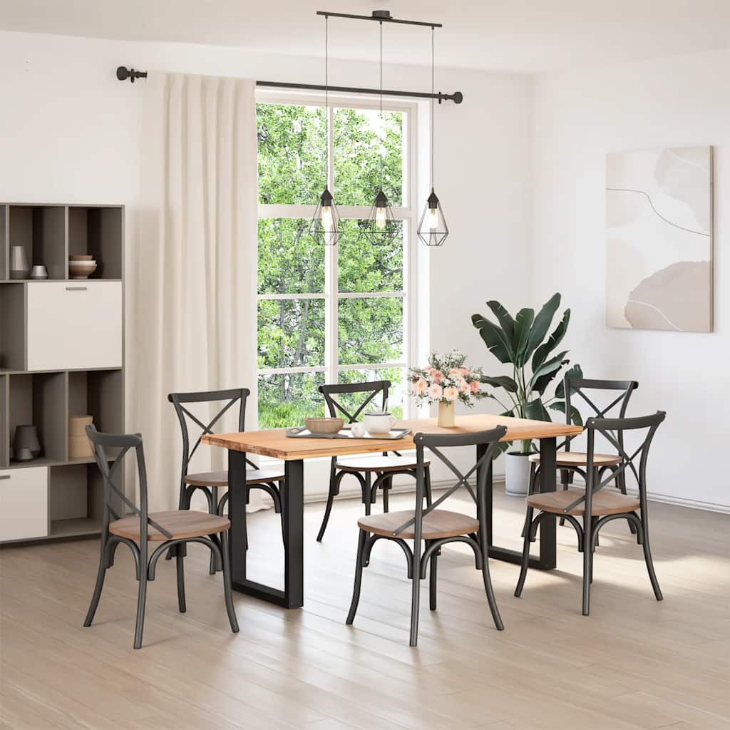 Bar Table Legs U-Shaped Steel 2 pcs Black 60 x (72-73) cm
