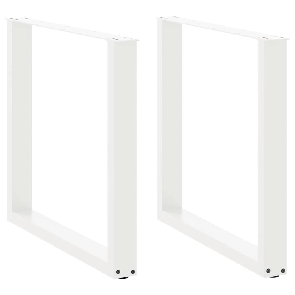 Dining Table Legs U-Shaped Steel 2 pcs White 80 x (72-73) cm