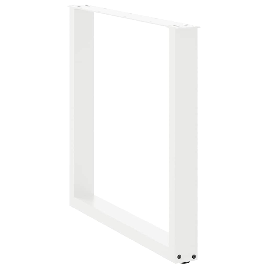Dining Table Legs U-Shaped Steel 2 pcs White 80 x (72-73) cm