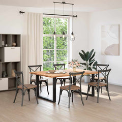 Dining Table Legs U-Shaped Steel 2 pcs Black 100 x (72-73) cm