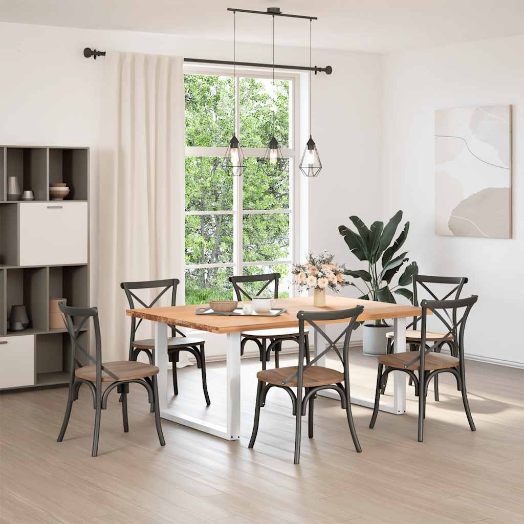 Dining Table Legs U-Shaped Steel 2 pcs White 100 x (72-73) cm