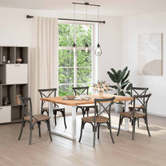 Dining Table Legs U-Shaped Steel 2 pcs White 100 x (72-73) cm