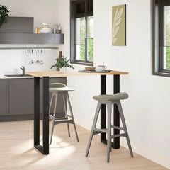 Dining Table Legs U-Shaped Steel 2 pcs Black 60 x (110-111) cm