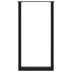 Dining Table Legs U-Shaped Steel 2 pcs Black 60 x (110-111) cm