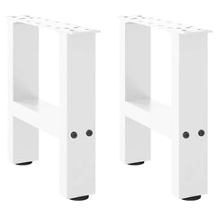 vidaXL Coffee Table Legs White 2 pcs 30x(30-31) cm Steel 2
