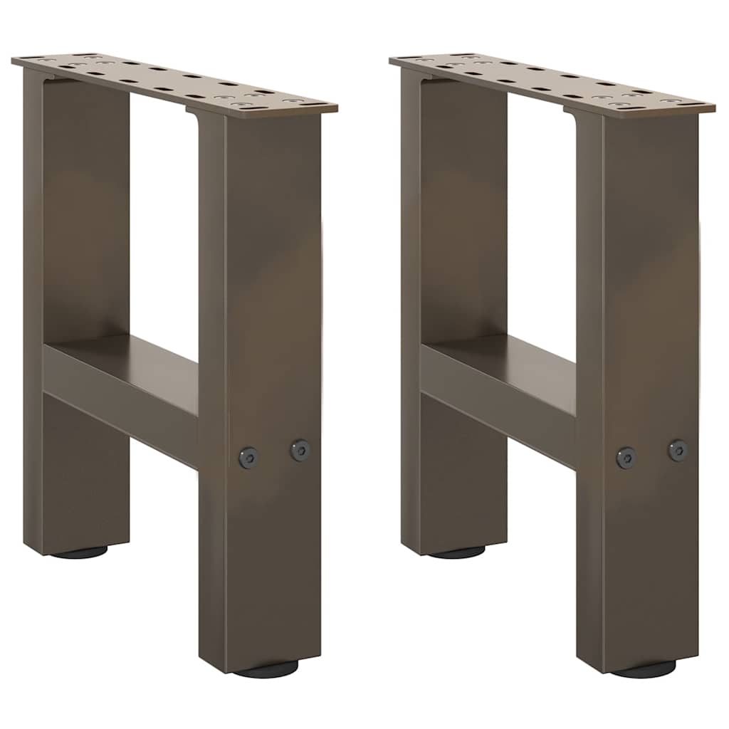 vidaXL Coffee Table Legs Natural Steel 2 pcs 30x(30-31) cm Steel 1