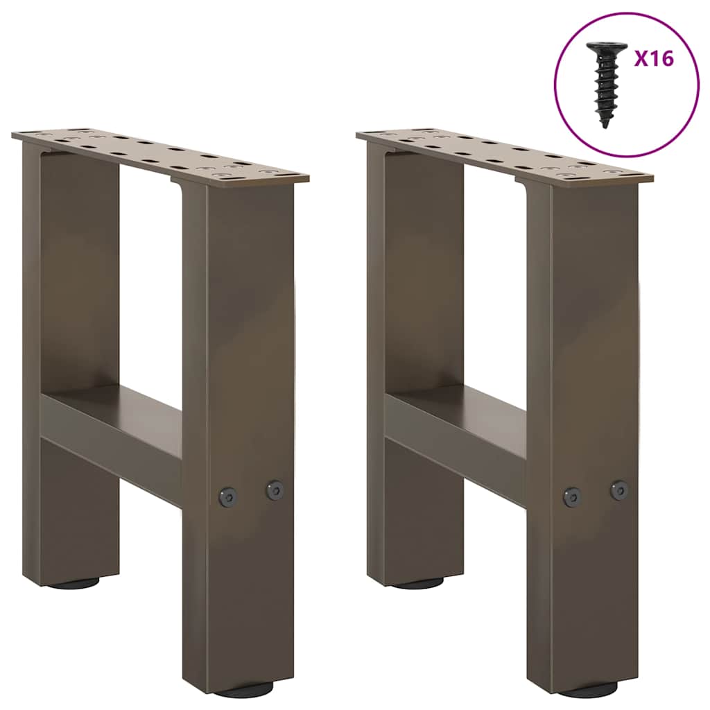 vidaXL Coffee Table Legs Natural Steel 2 pcs 30x(30-31) cm Steel 4