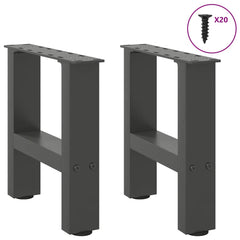 vidaXL Coffee Table Legs Anthracite 2 pcs 40x(30-31) cm Steel 4