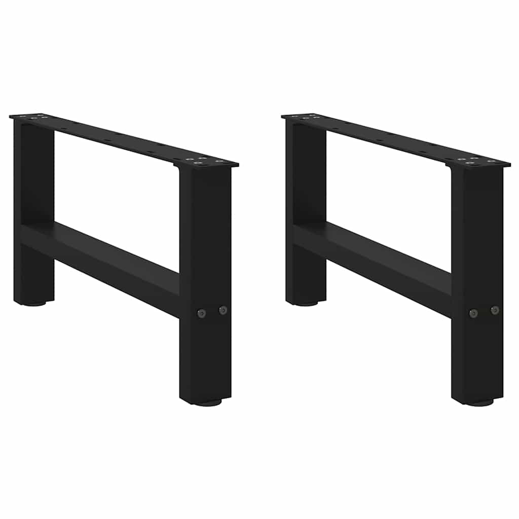 vidaXL Coffee Table Legs Black 2 pcs 70x(30-31) cm Steel 2