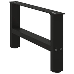 vidaXL Coffee Table Legs Black 2 pcs 70x(30-31) cm Steel 3
