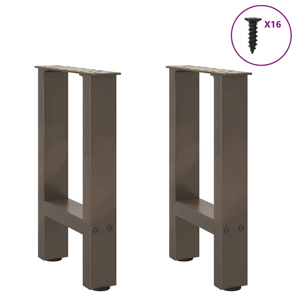 vidaXL Coffee Table Legs Natural Steel 2 pcs 28x(42-43) cm Steel 3