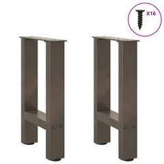 vidaXL Coffee Table Legs Natural Steel 2 pcs 28x(42-43) cm Steel 3