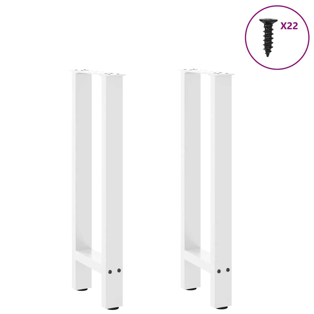 vidaXL Console Table Legs White 2 pcs 38x(72-73) cm Steel 3