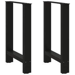 vidaXL Dining Table Legs Black 2 pcs 60x(72-73) cm Steel 1