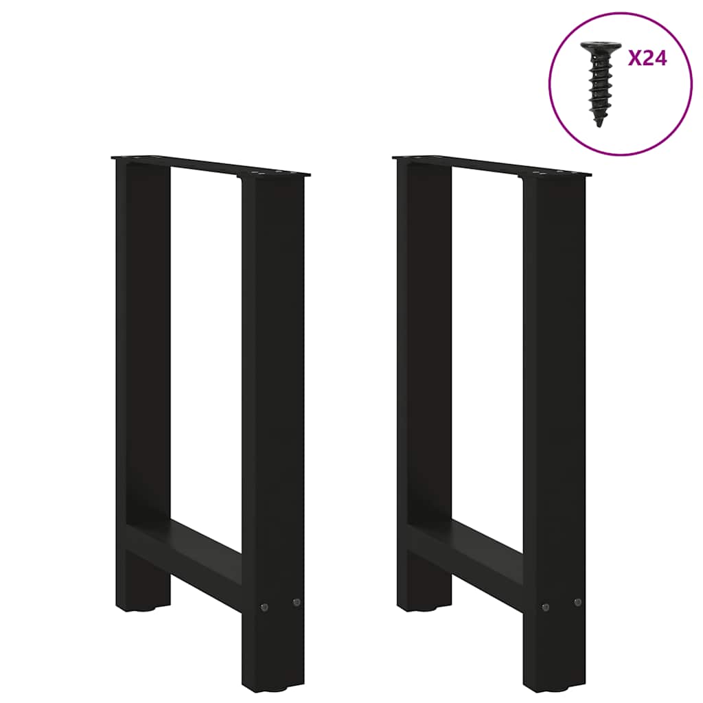 vidaXL Dining Table Legs Black 2 pcs 60x(72-73) cm Steel 3