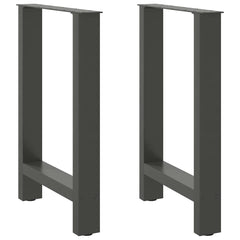 vidaXL Dining Table Legs Anthracite 2 pcs 60x(72-73) cm Steel 1