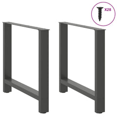 Dining Table Legs 2 pcs Steel Anthracite 70 x (72-73) cm