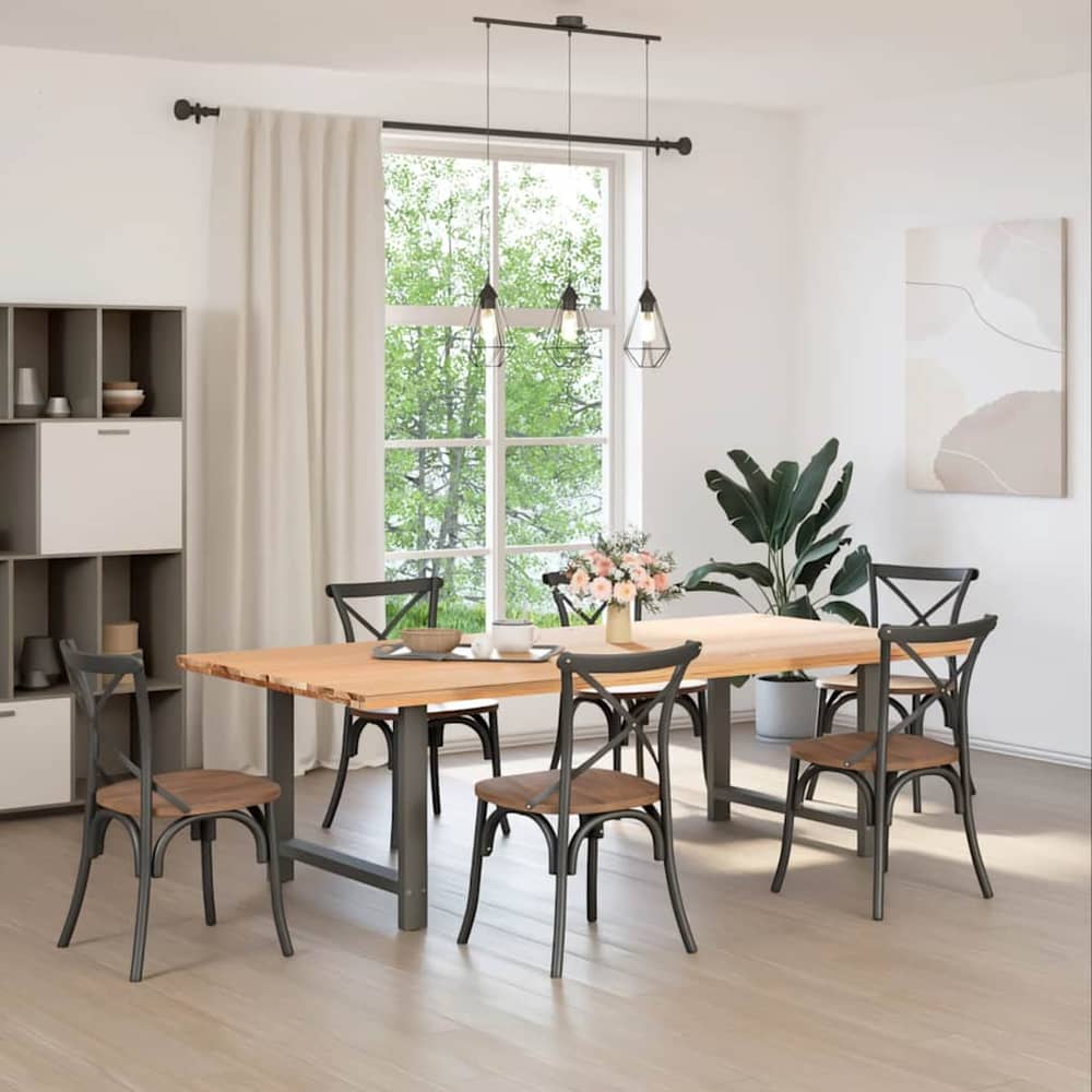 Dining Table Legs 2 pcs Steel Anthracite 90 x (72-73) cm