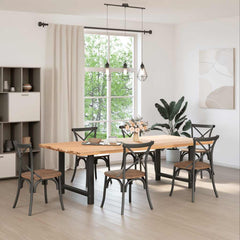 Dining Table Legs 2 pcs Steel Black 100 x (72-73) cm