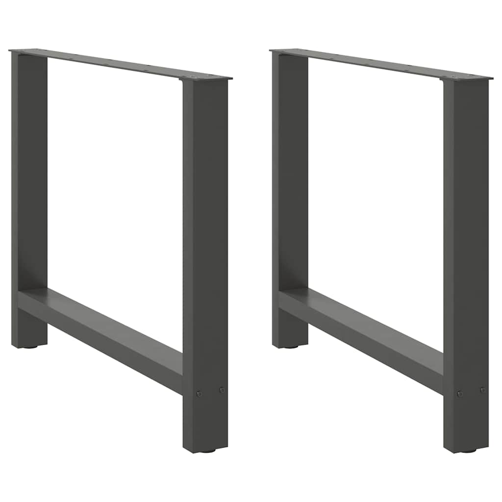 Dining Table Legs 2 pcs Steel Anthracite 100 x (72-73) cm