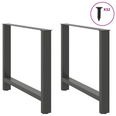 Dining Table Legs 2 pcs Steel Anthracite 100 x (72-73) cm