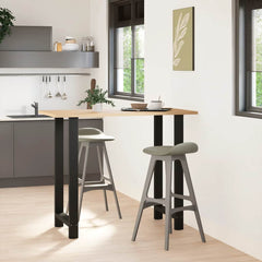 Dining Table Legs 2 pcs Steel Black 60 x (110-111) cm