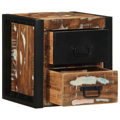 vidaXL Bedside Cabinet Multicolour 40x35x40 cm Solid Wood Reclaimed 2