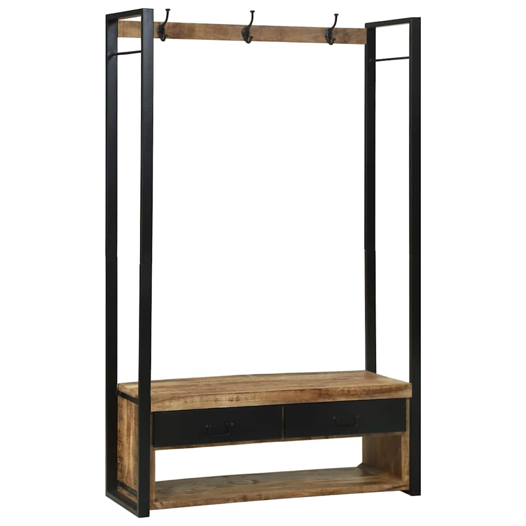 vidaXL Clothes Rack Brown 110 x 40 x 179 cm Solid Mango wood 1