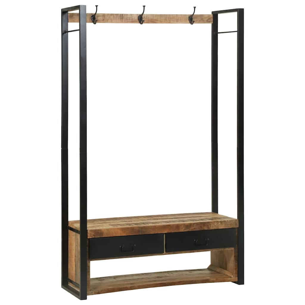 vidaXL Clothes Rack Brown 110 x 40 x 179 cm Solid Mango wood 4